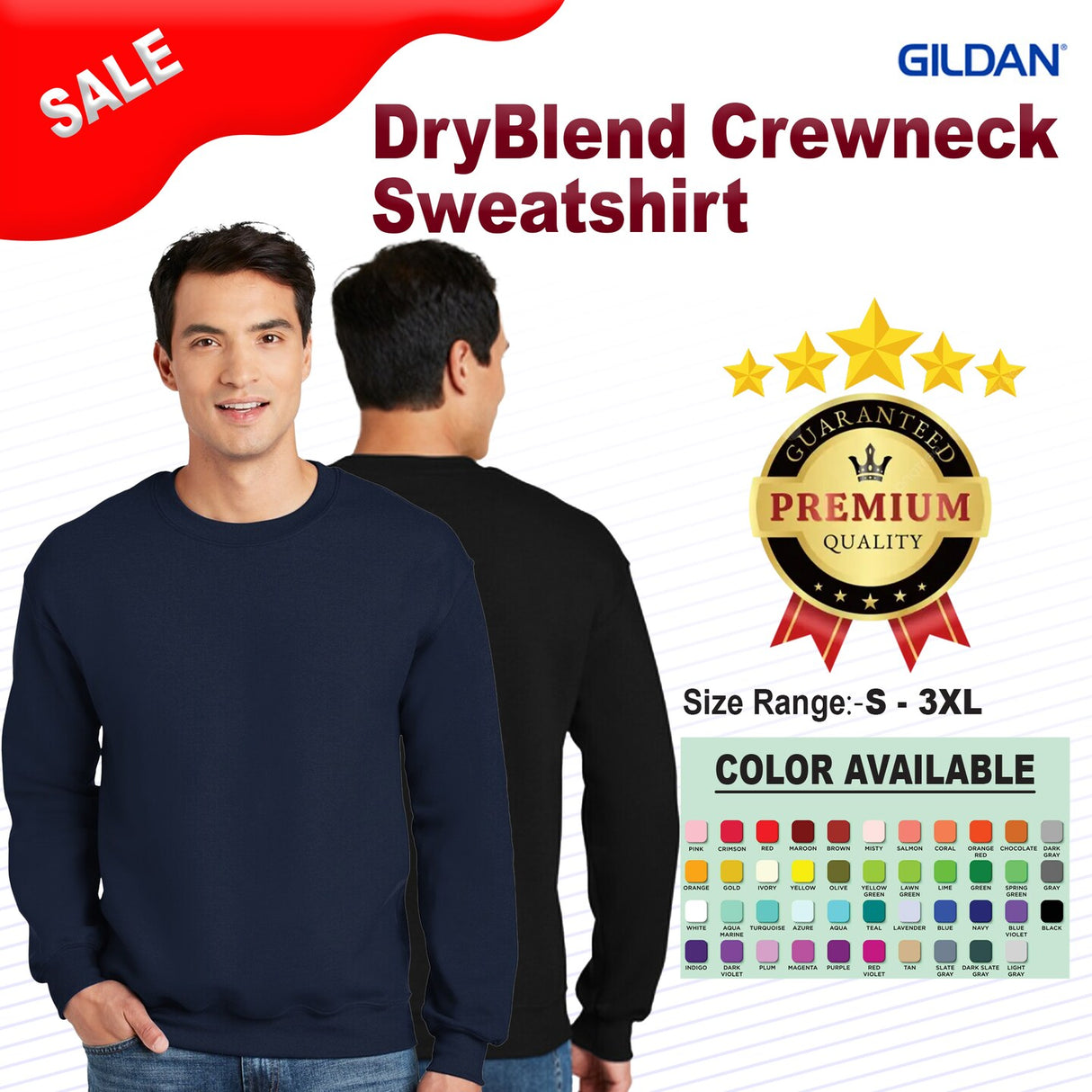 Gildan® DryBlend Crewneck Long Sleeve Sweatshirt