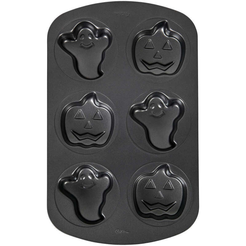 Wilton Halloween Ghost and Pumpkin Mini Cake Pan, 6-Cavity