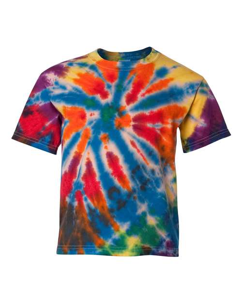 Youth Rainbow Cut-Spiral Tie-Dyed T-Shirt