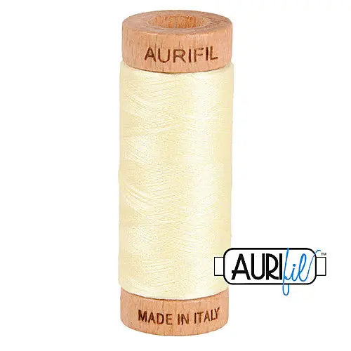 Cotton Thread 80wt Light Lemon Aurifil Spool