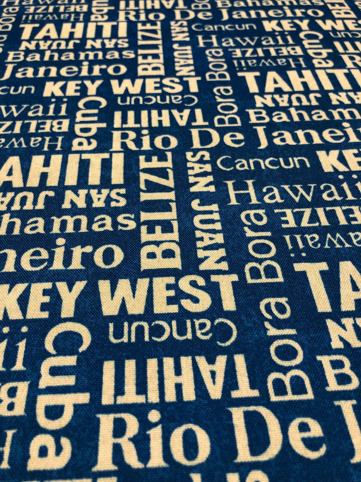 Waverly Sun N Shade Sea La Vie Bahamas Navy 100 Percent Polyester Outdoor Fabric - Navy/White Horizontal Repeat 6.75", Vertical Repeat 6.75", 54" Width (1 Yard)
