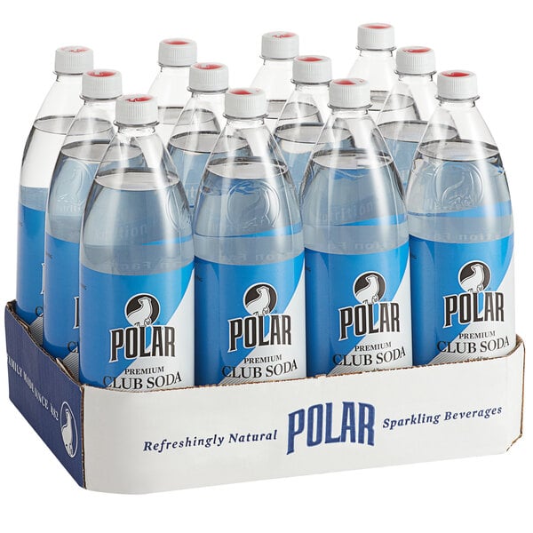Polar 1 Liter Club Soda - 12/Case