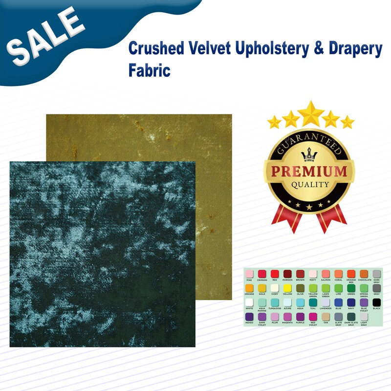 1 Yard Crushed Velvet Upholstery & Drapery Fabric