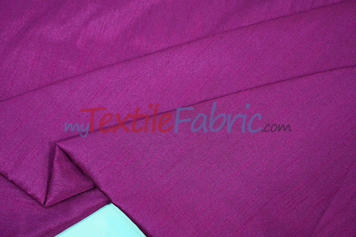 Faux Silk Polyester Dupioni Fabric - Solid Texture, 54" Width, Multiple Colors (Yards, Bolts, Sample Swatch)