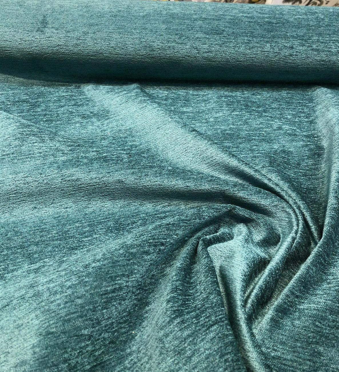 Barcelona Soft Chenille Upholstery Fabric - Turquoise Teal, 56" Width (1 Yard)