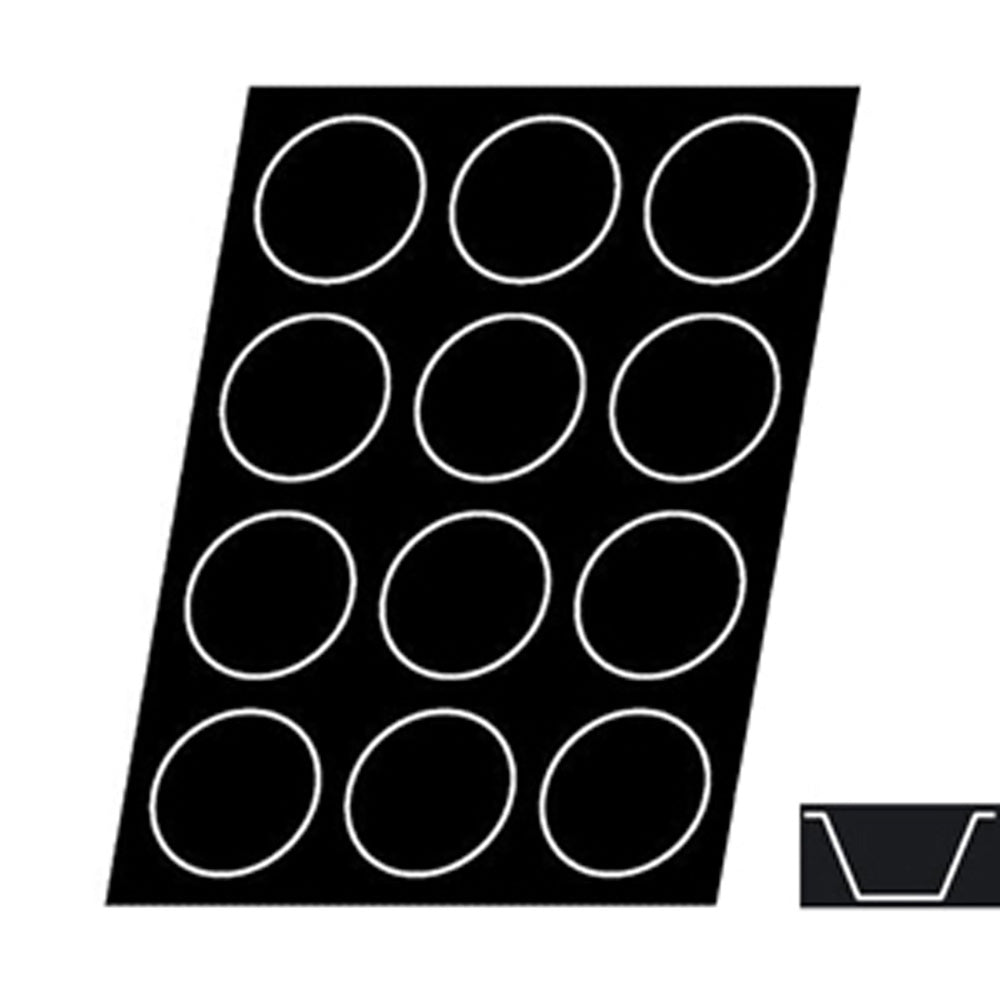 Demarle Half-Size Flexipan Origine Muffin 3.89 Oz, 79mm Dia x 36mm High (3-5/16" Dia x 1-3/8" High), 12 Cavities