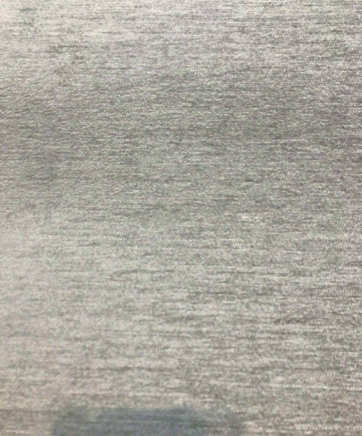 Barcelona Silver Soft Chenille Upholstery Fabric - Silver Solid, 56" Width (1 Yard)
