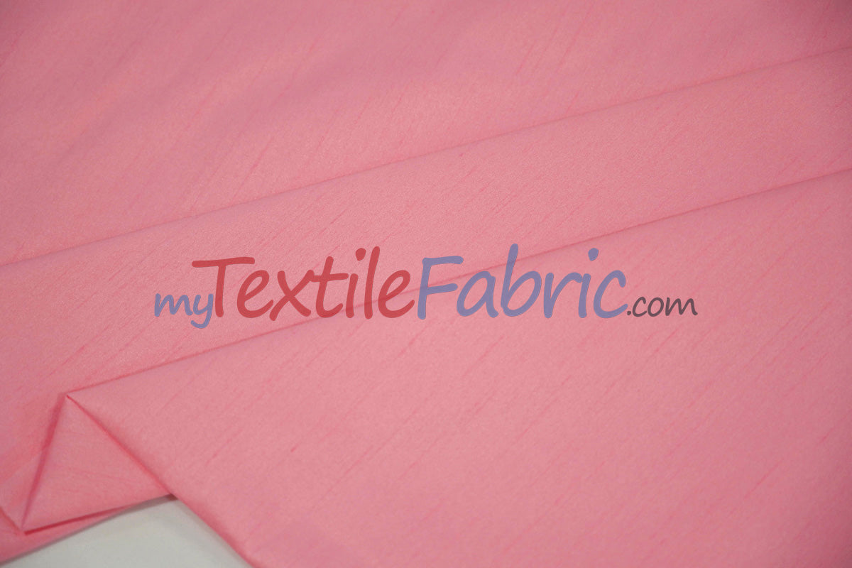 Faux Silk Polyester Dupioni Fabric - Solid Texture, 54" Width, Multiple Colors (Yards, Bolts, Sample Swatch)