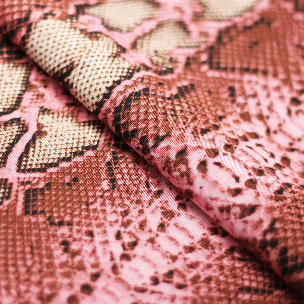 Snake Skin Polyester Spandex Fabric - Assorted Colors, Animal Snake Print, 58/60" Width (1 Yard)