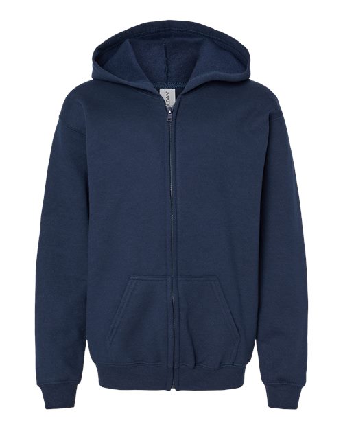 GildanĀ® Youth Hooded Sweatshirt Full-Zip Heavy Blend