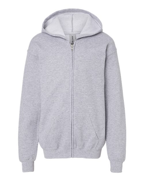 GildanĀ® Youth Hooded Sweatshirt Full-Zip Heavy Blend