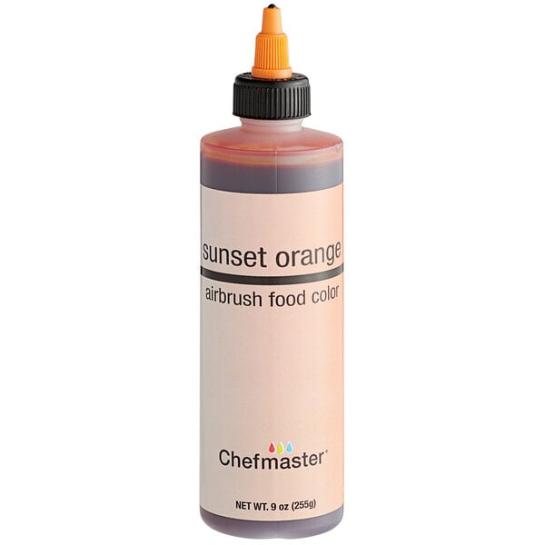 Chefmaster 9 oz. Sunset Orange Airbrush Color