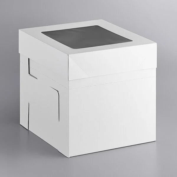 12 x 12 x 12" White Bakery Boxes with Window Pastry Boxes for Tall and Heavy Cakes