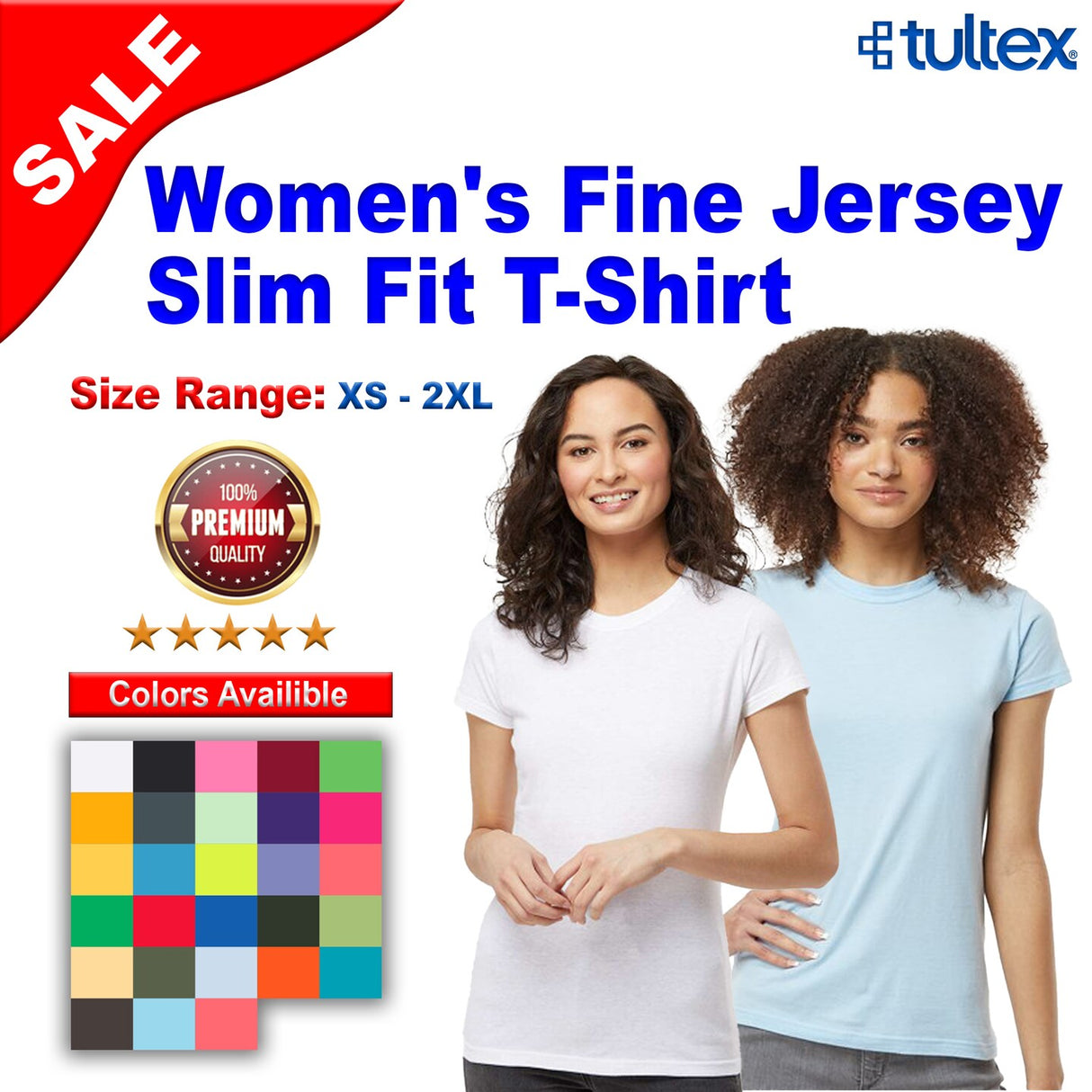 Tultex® Women's Fine Jersey Slim Fit Short Sleeve Crewneck T-Shirt