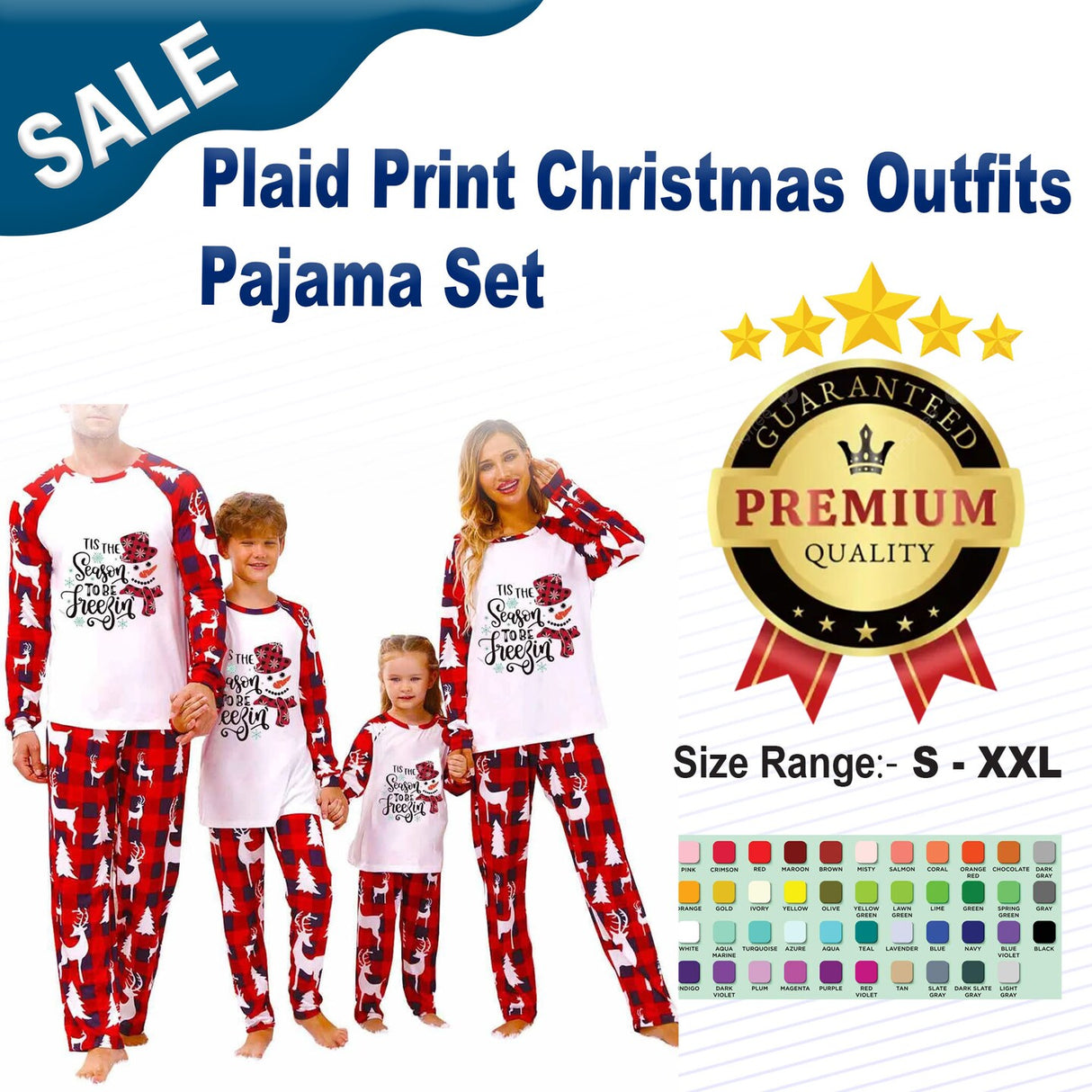 Plaid Print Christmas Outfits Pajama Set