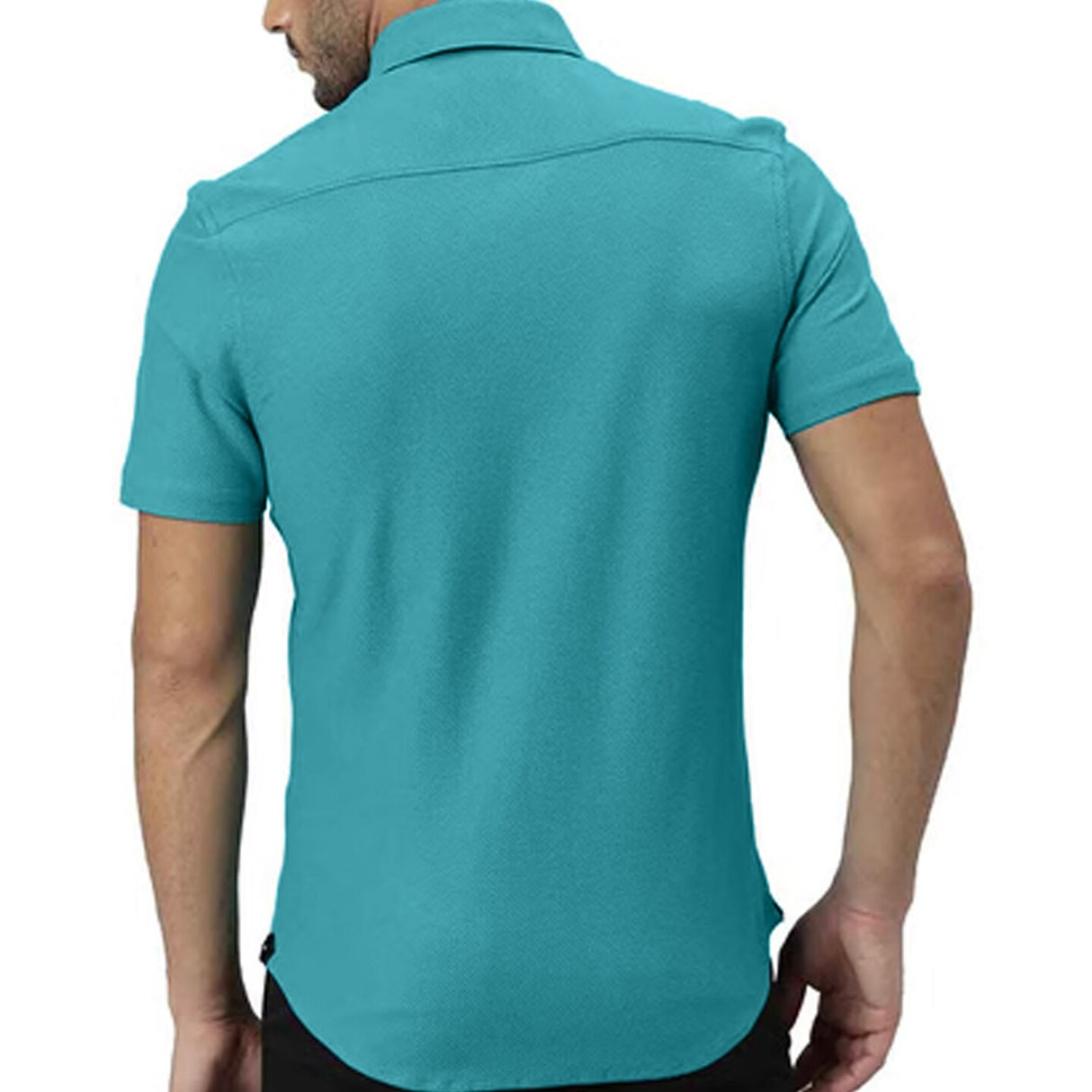 Turquoise Short Slim Fit Polo Shirt