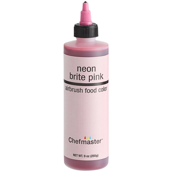 Chefmaster 9 oz. Neon Brite Pink Airbrush Color