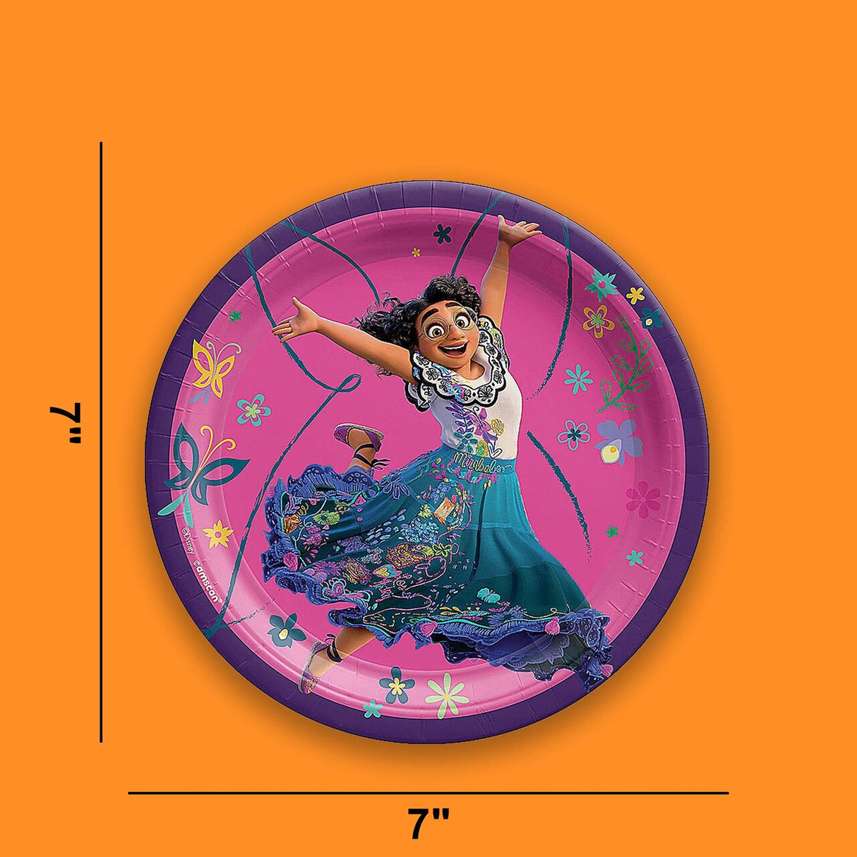 8 Ct. Encanto Mirabel Paper Dessert Plates 7" Themed Birthday Party Plates