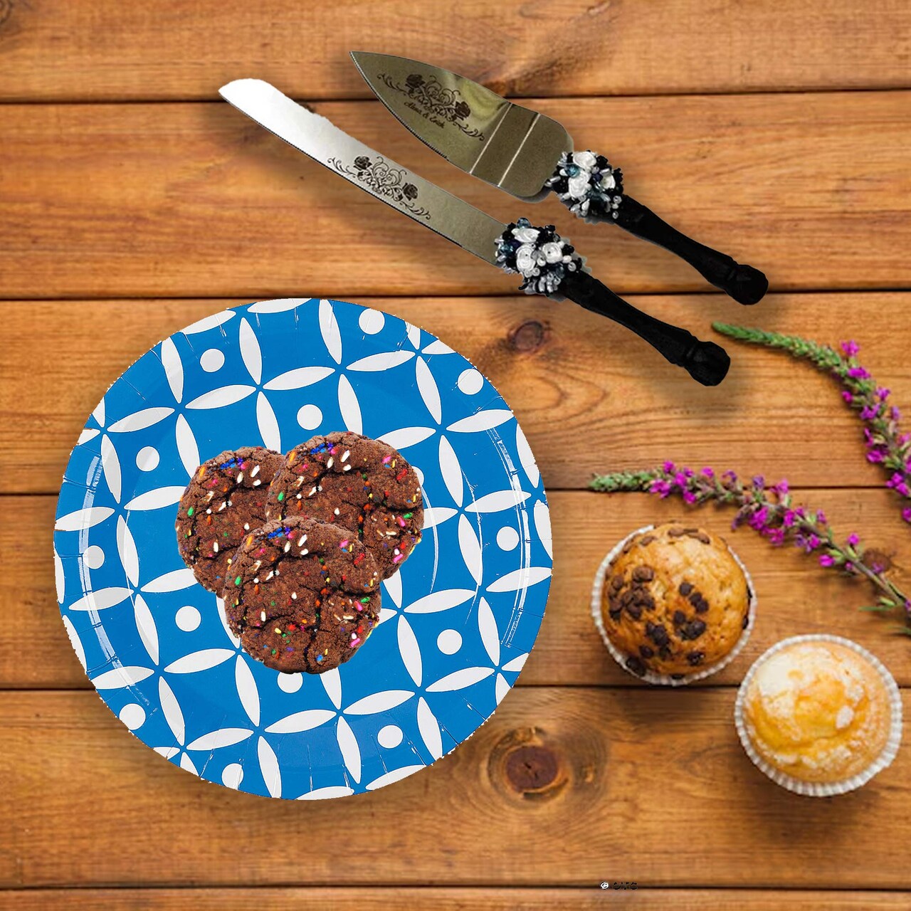 8 Ct. Geometric Paper Dinner Plates 9" Stylish Disposable Party Tableware