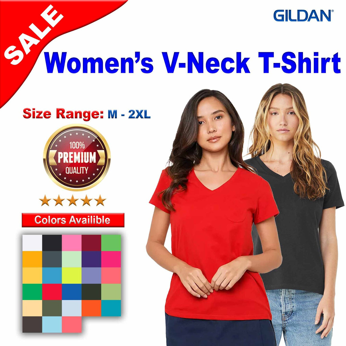 Gildan® Softstyle Women’s V-Neck T-Shirt