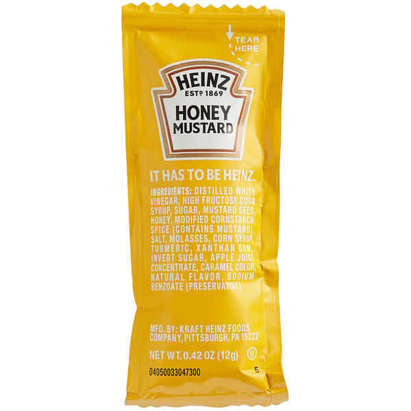 Heinz 12 Gram Honey Mustard Packets - 200/Case