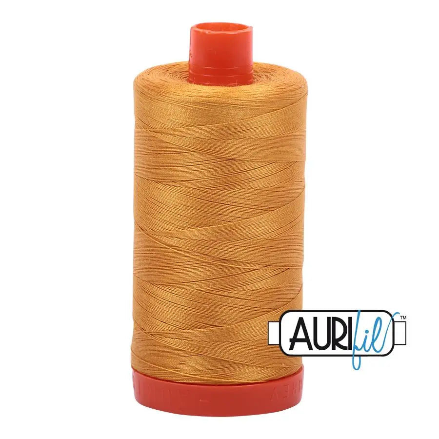 Cotton Thread Orange Mustard Aurifil 50wt Large Spool