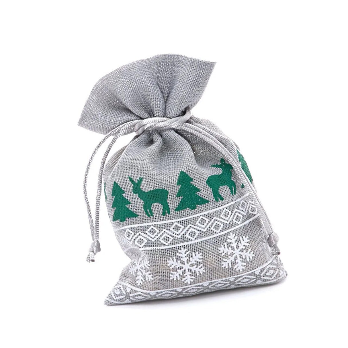 Holiday Faux Linen Bags 4” x 6” for Treats & Gifts