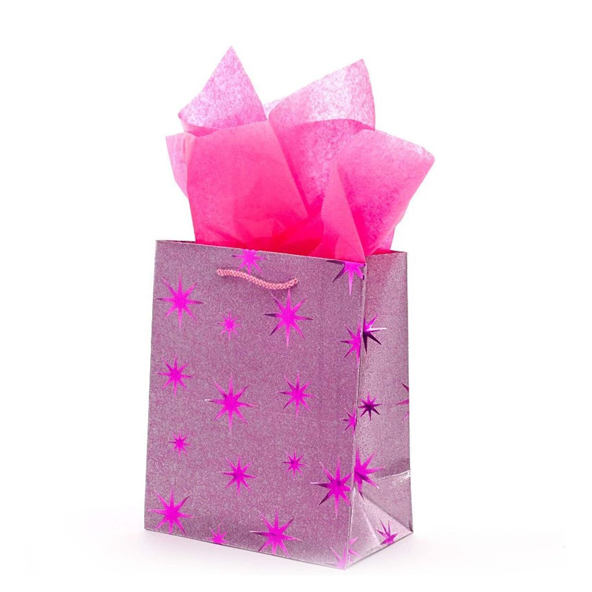 Chic Metallic Star Tote 7.88" x 4.5" x 9.75"