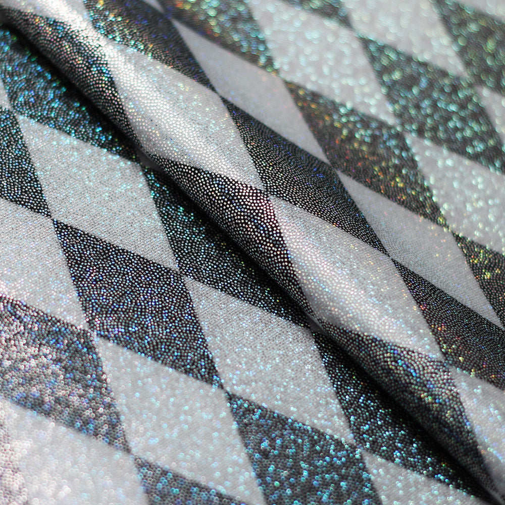Harlequin Polyester Spandex Fabric - Diamond Print, Assorted Colors, 58-60" Width (1 Yard)