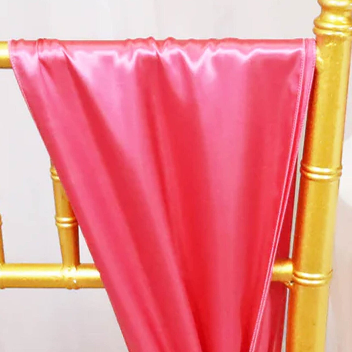 10 Pieces Bubble Gum Satin Chair Sashes Vibrant 8"x108" Event Accessories