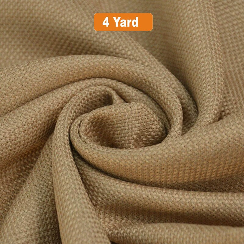 Imitation Burlap Fabric Natural Color Polyester Washable 58" Wide