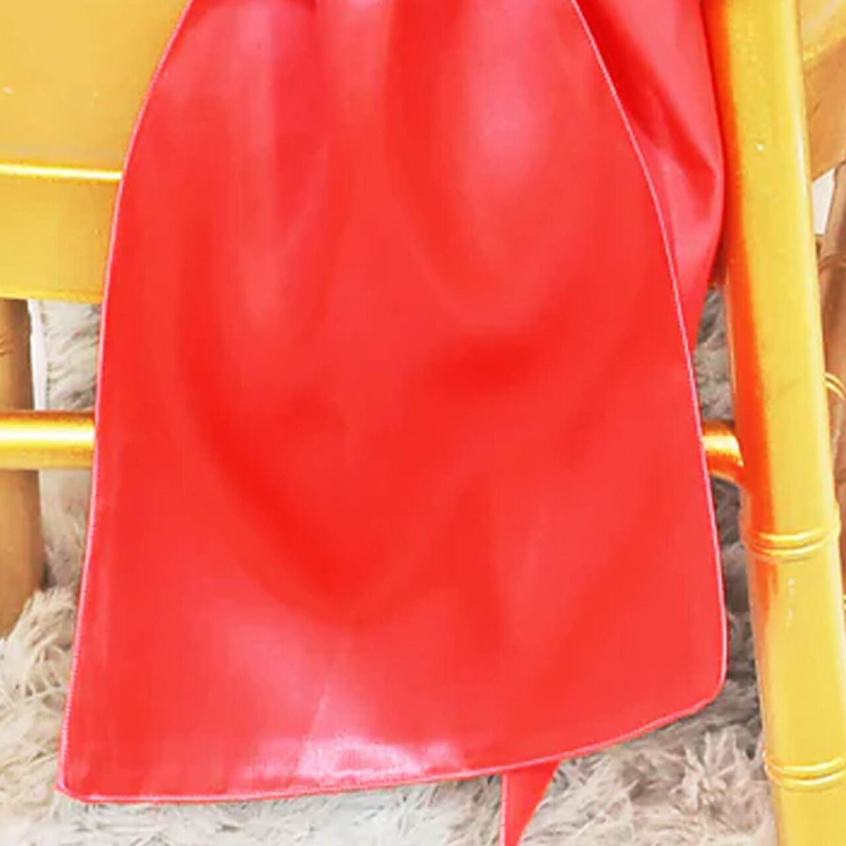 10 Pieces Coral Satin Chair Sashes 8"x108" Decorative Chair Bows