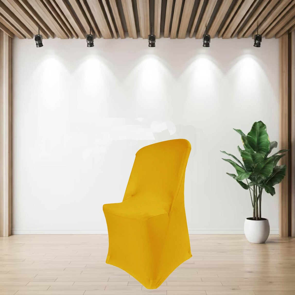 1 Piece Gold Stretch Chair Cover Premium Spandex Fit for Lifetime Folding Chair
