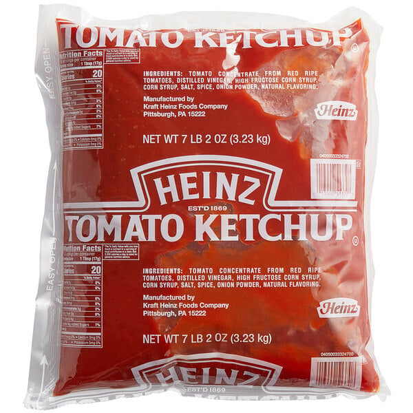 Heinz #10 Fancy Tomato Ketchup Pouch 114 oz. Pack - 6/Case