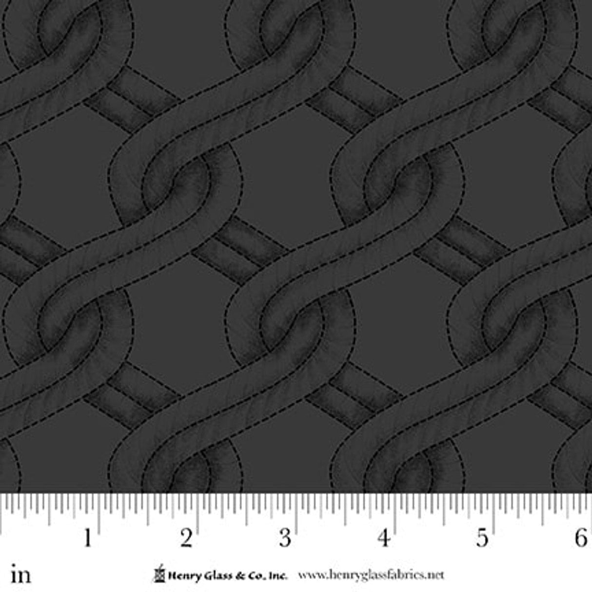Cotton Wideback Fabric Charcoal/Black Twisted Rope Stitched Braid 108"