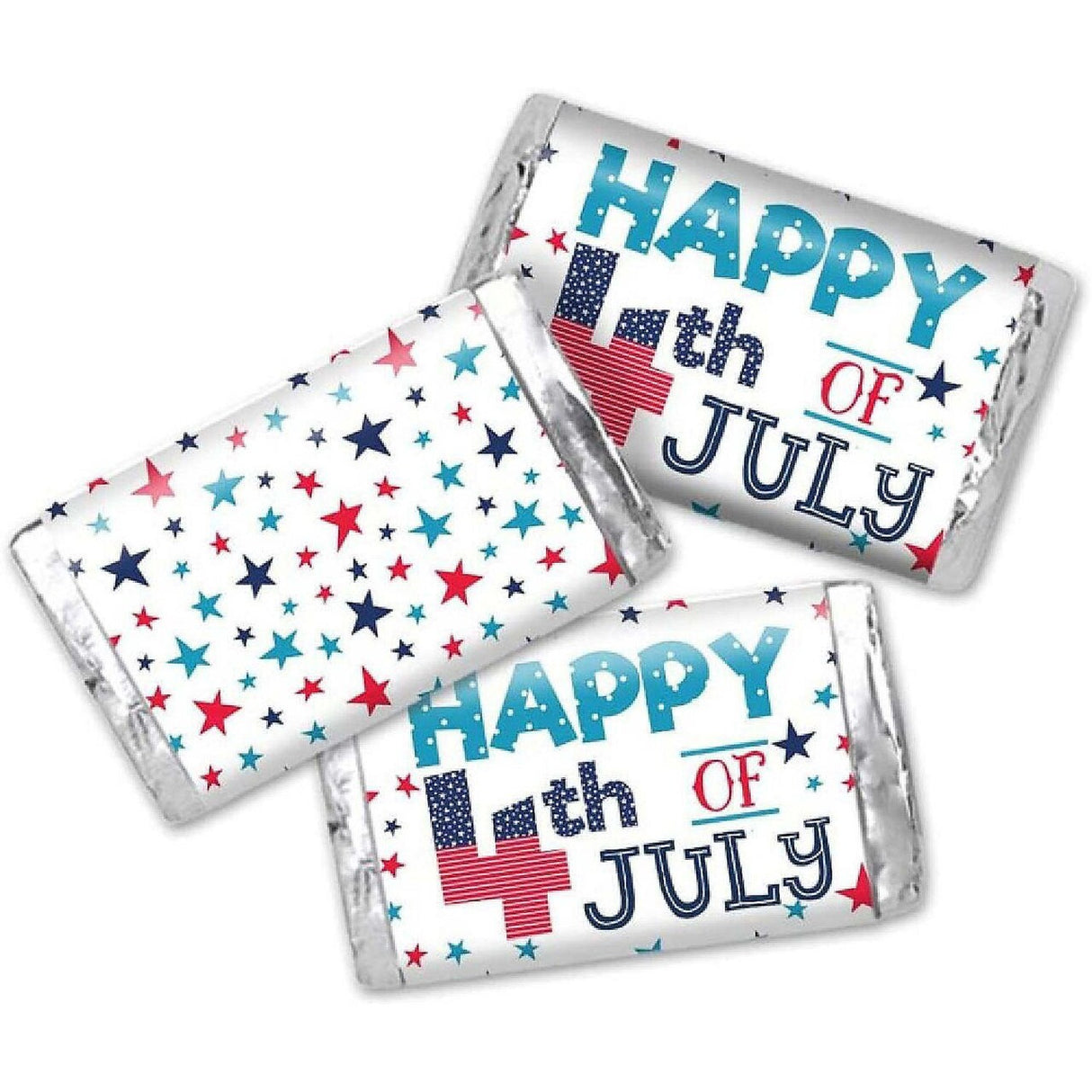 AmandaCreation 4th of July Party Mini Candy Bar Wrappers 45 Pieces