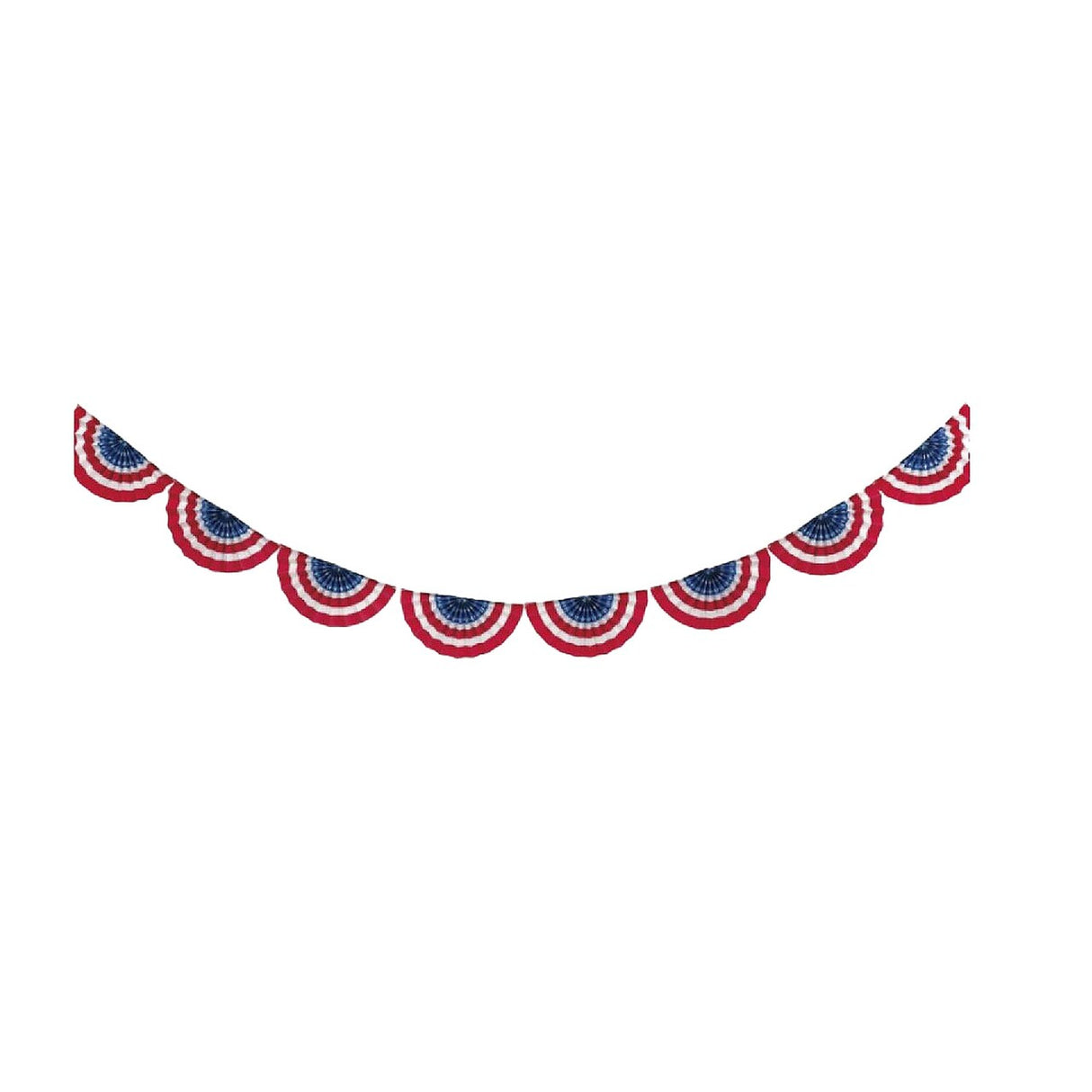 Patriotic Scalloped Paper Fan Garland 8ft