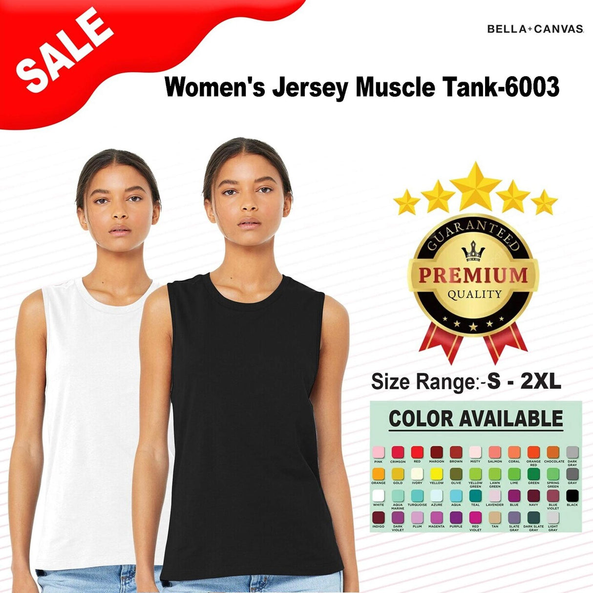 BELLA + CANVAS® Women's Jersey Muscle Tank - 6003