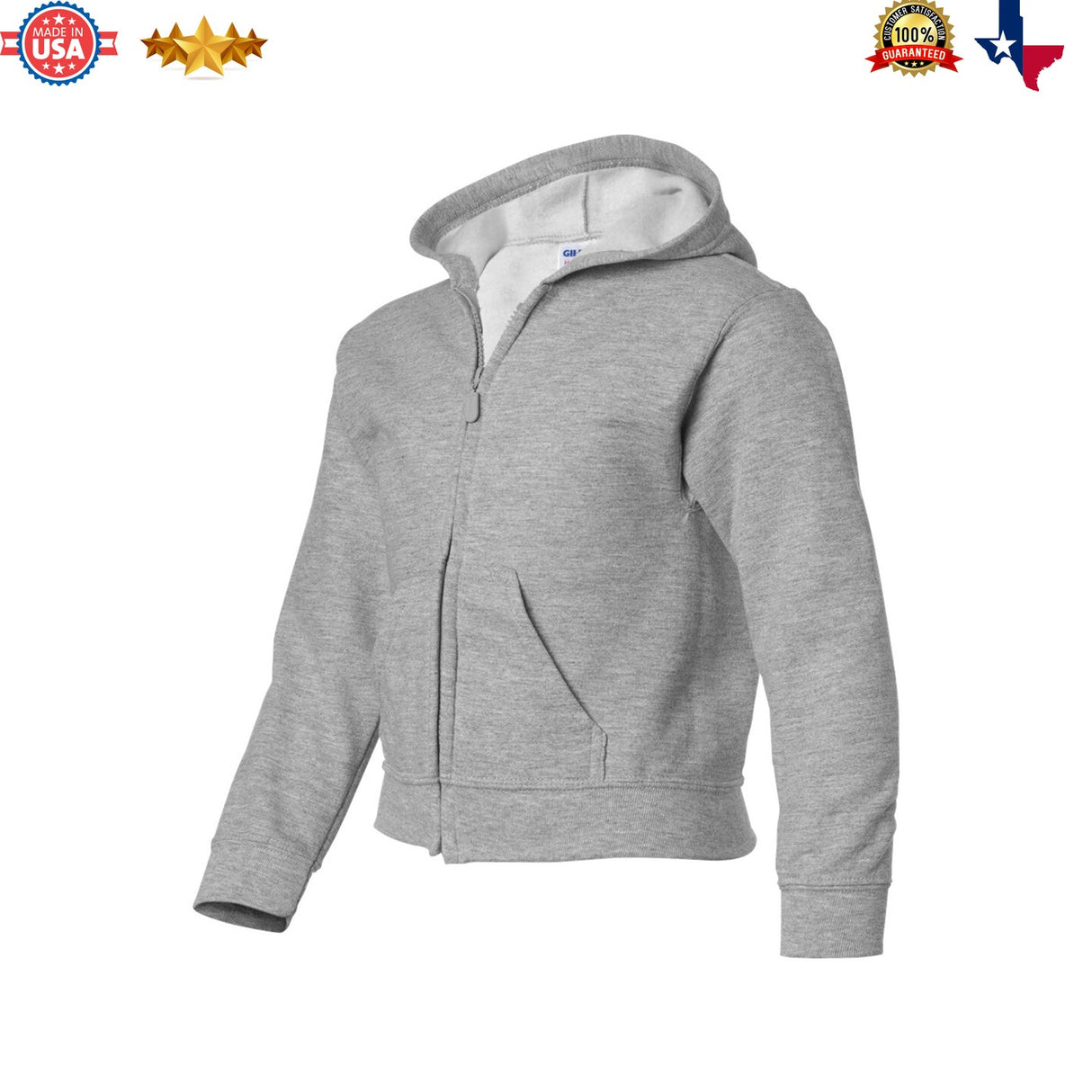 Gildan® Heavy Blend Youth Full Zip Hooded Long Sleeve Sweatshirt