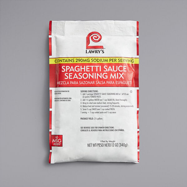 Lawry's Spaghetti Sauce Seasoning Mix 12 oz. - 6/Case