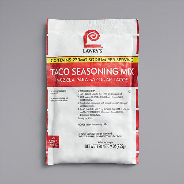 Lawry's Taco Seasoning Mix 9 oz. - 6/Case