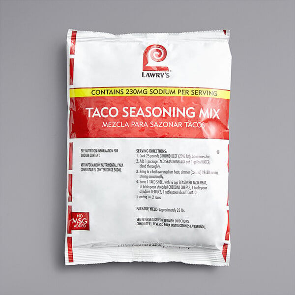 Lawry's Taco Seasoning Mix 22 oz. - 6/Case