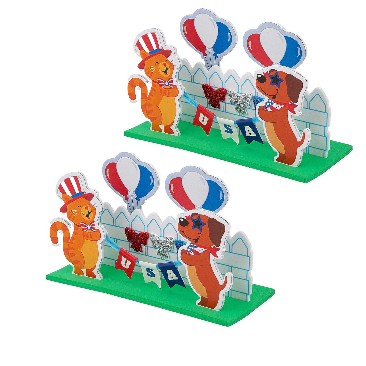 3D Patriotic Animals Decorating Foam Craft Kit Makes 12