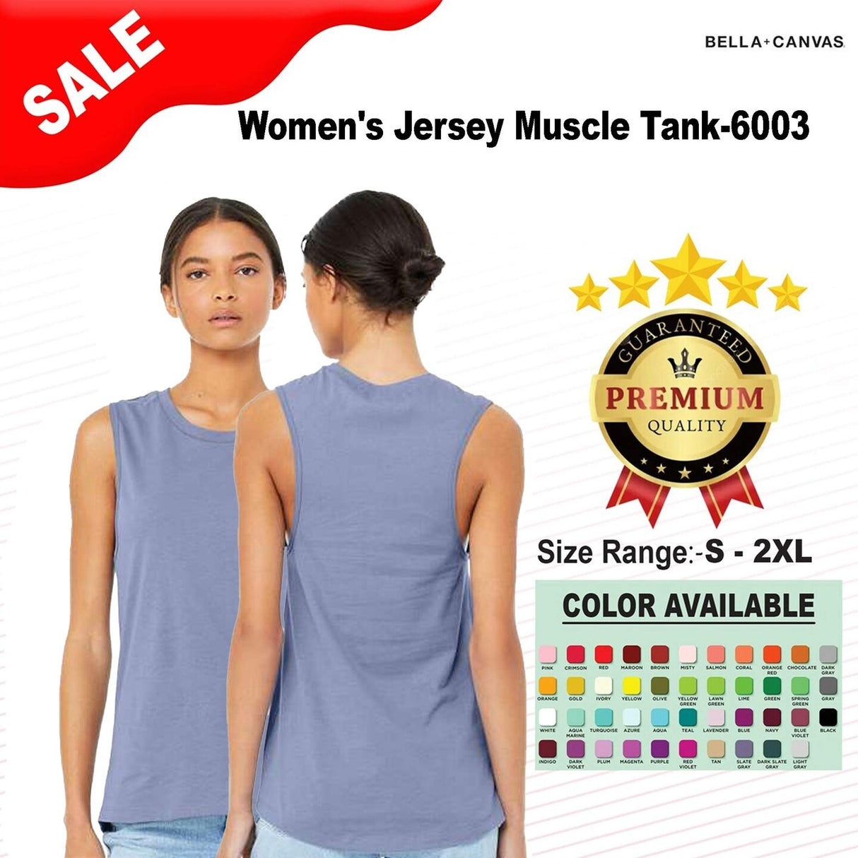 BELLA + CANVAS® Women's Jersey Muscle Tank - 6003