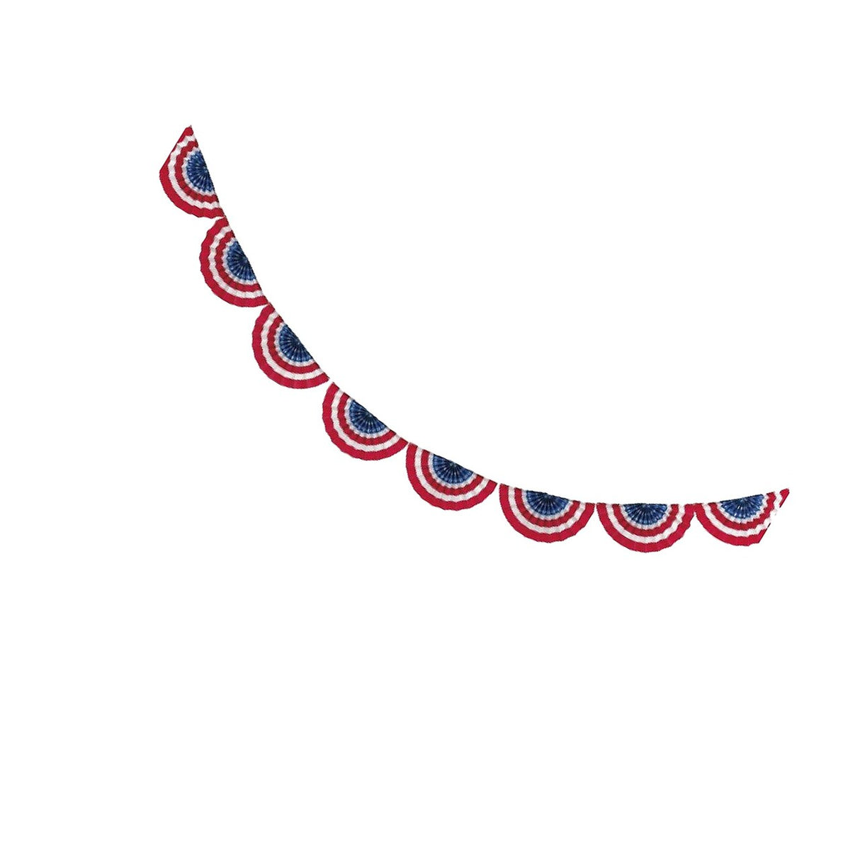 Patriotic Scalloped Paper Fan Garland 8ft