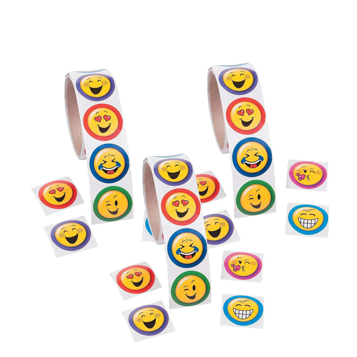 Emoji Sticker Roll 100 Pieces 1 1/2 Inch