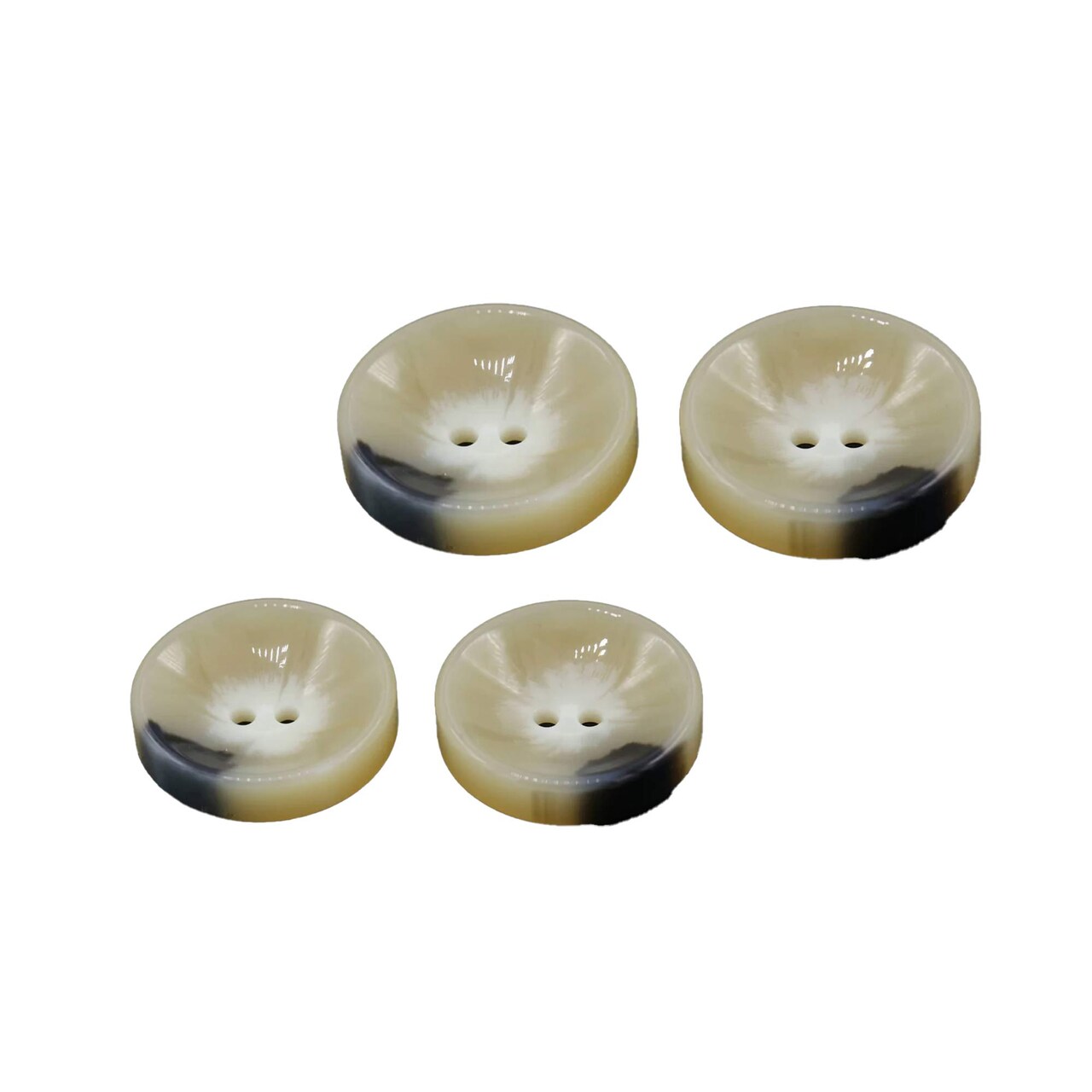 4 Pieces Beige Large Plastic Buttons 1 3/16 Inch