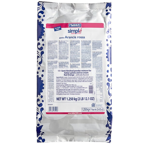 Fabbri 1.25 kg Blood Orange Simple One-Step Soft Serve / Frozen Dessert Mix