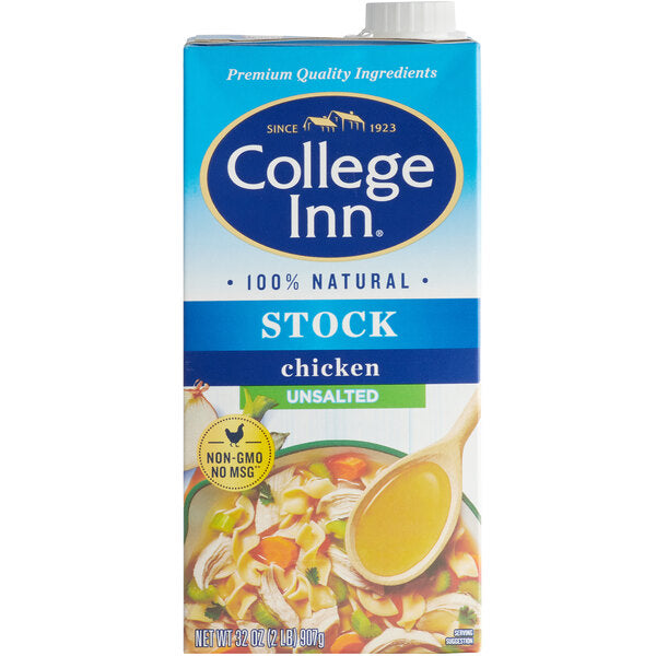 College Inn 32 oz. Unsalted Chicken Stock - 12/Case