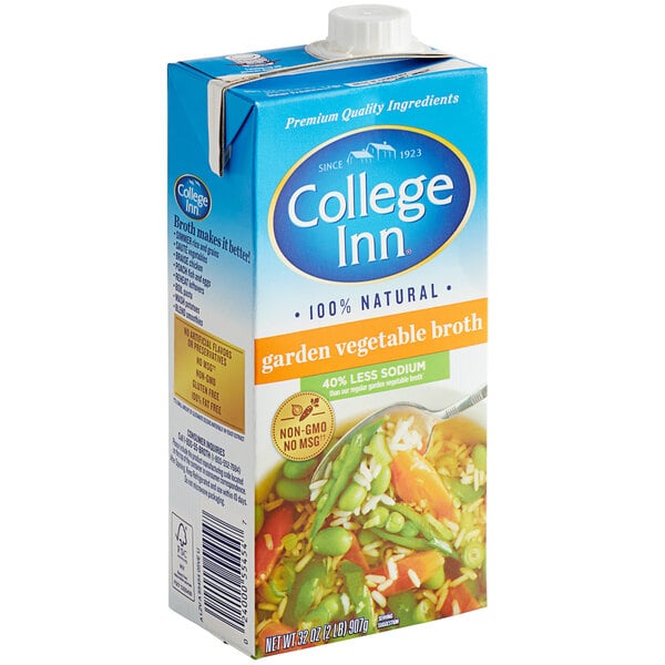 College Inn 32 oz. Less Sodium Vegetable Broth - 12/Case